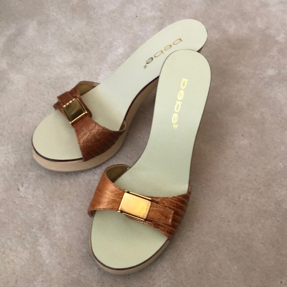 Gently used Bebe slide sandals